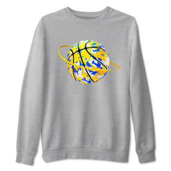 1s Travis Scott Canary shirt to match jordans Camo Basketball Planet sneaker tees Air Jordan 1 Travis Scott Canary SNRT Sneaker Release Tees unisex cotton Heather Grey 2 crew neck shirt