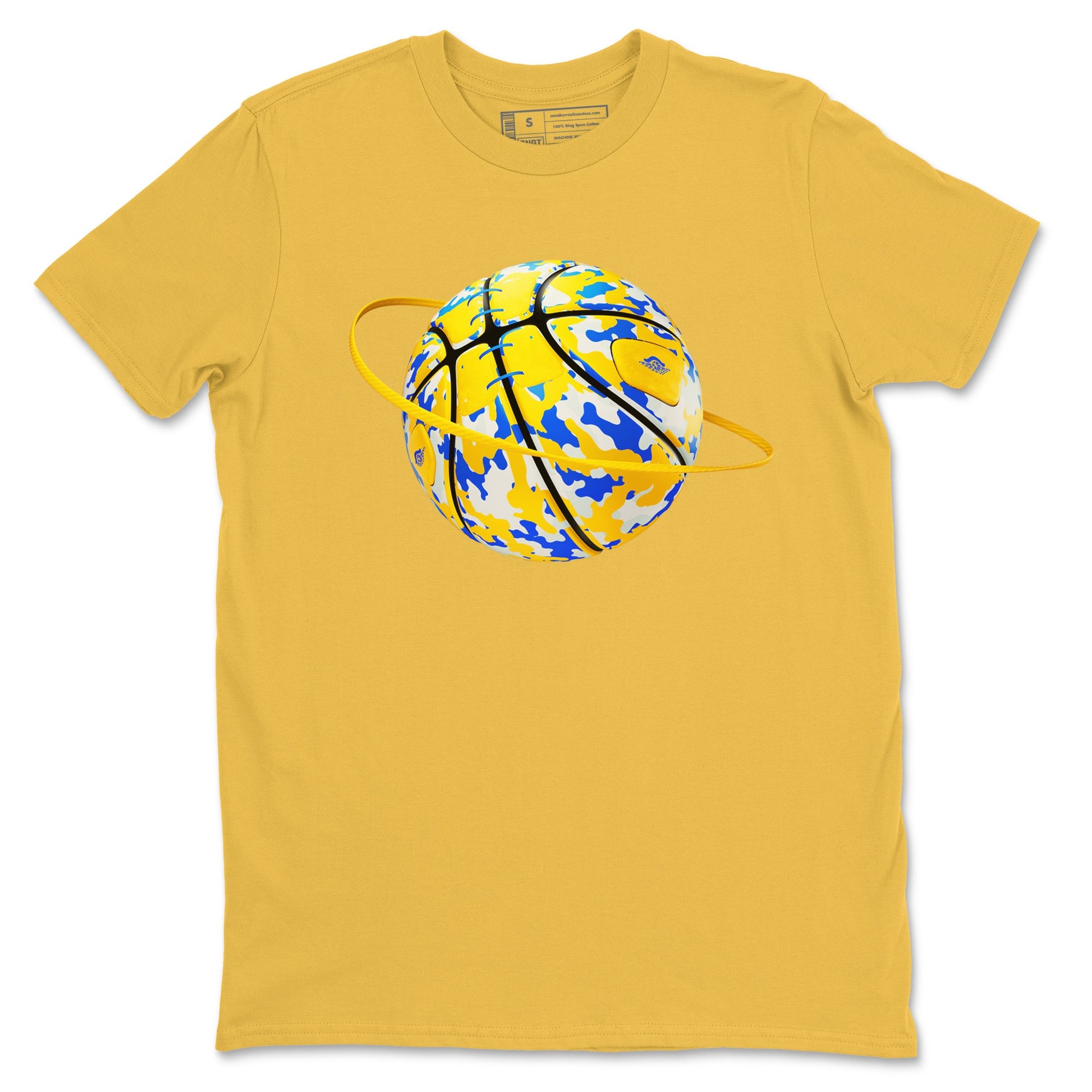 1s Travis Scott Canary shirt to match jordans Camo Basketball Planet sneaker tees Air Jordan 1 Travis Scott Canary SNRT Sneaker Release Tees unisex cotton Daisy 2 crew neck shirt