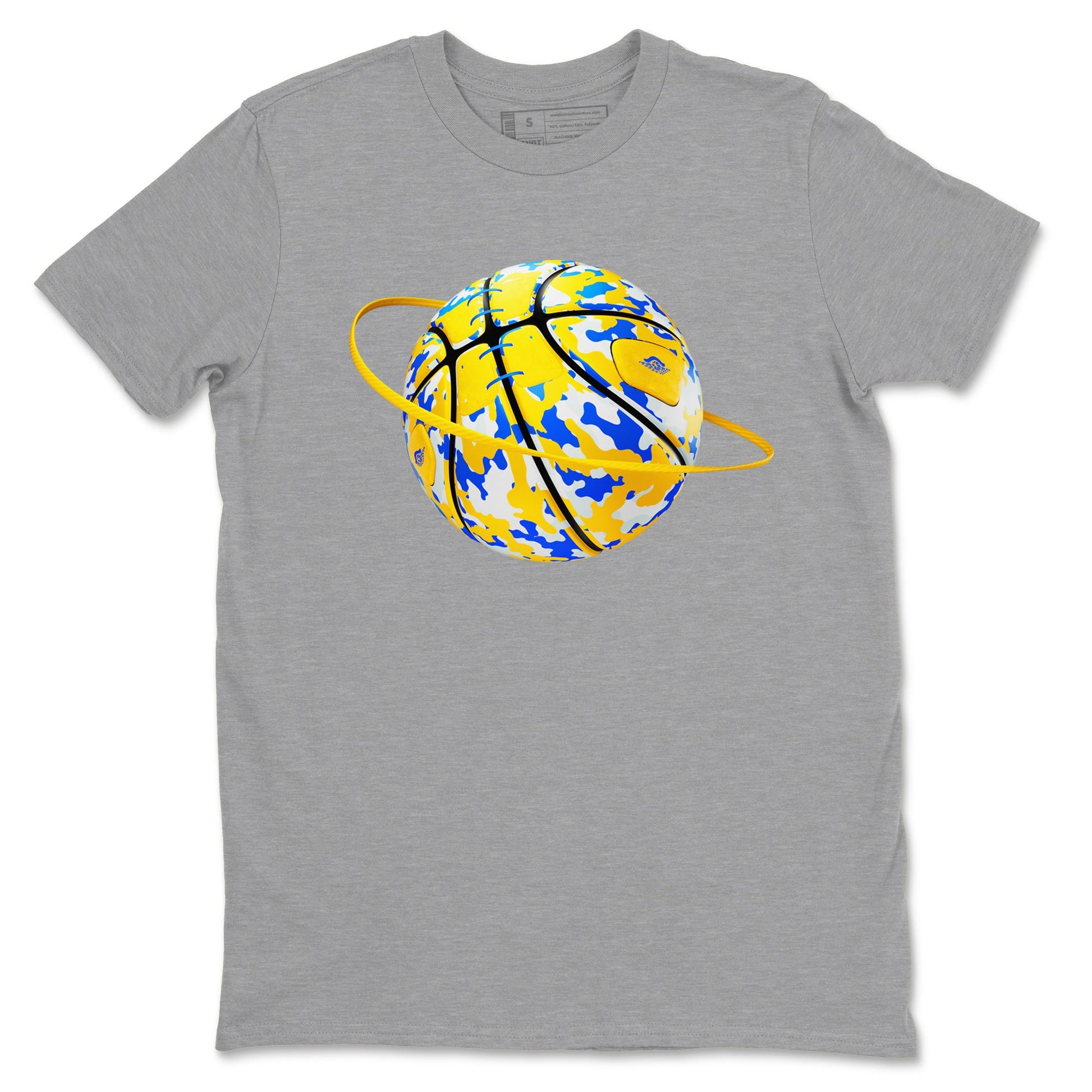 1s Travis Scott Canary shirt to match jordans Camo Basketball Planet sneaker tees Air Jordan 1 Travis Scott Canary SNRT Sneaker Release Tees unisex cotton Heather Grey 2 crew neck shirt