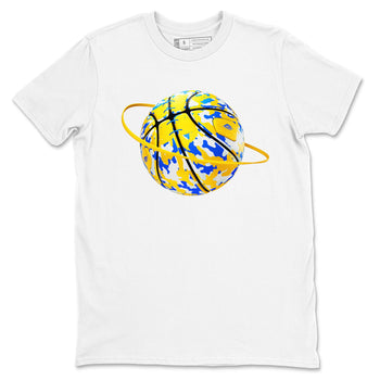 1s Travis Scott Canary shirt to match jordans Camo Basketball Planet sneaker tees Air Jordan 1 Travis Scott Canary SNRT Sneaker Release Tees unisex cotton White 2 crew neck shirt