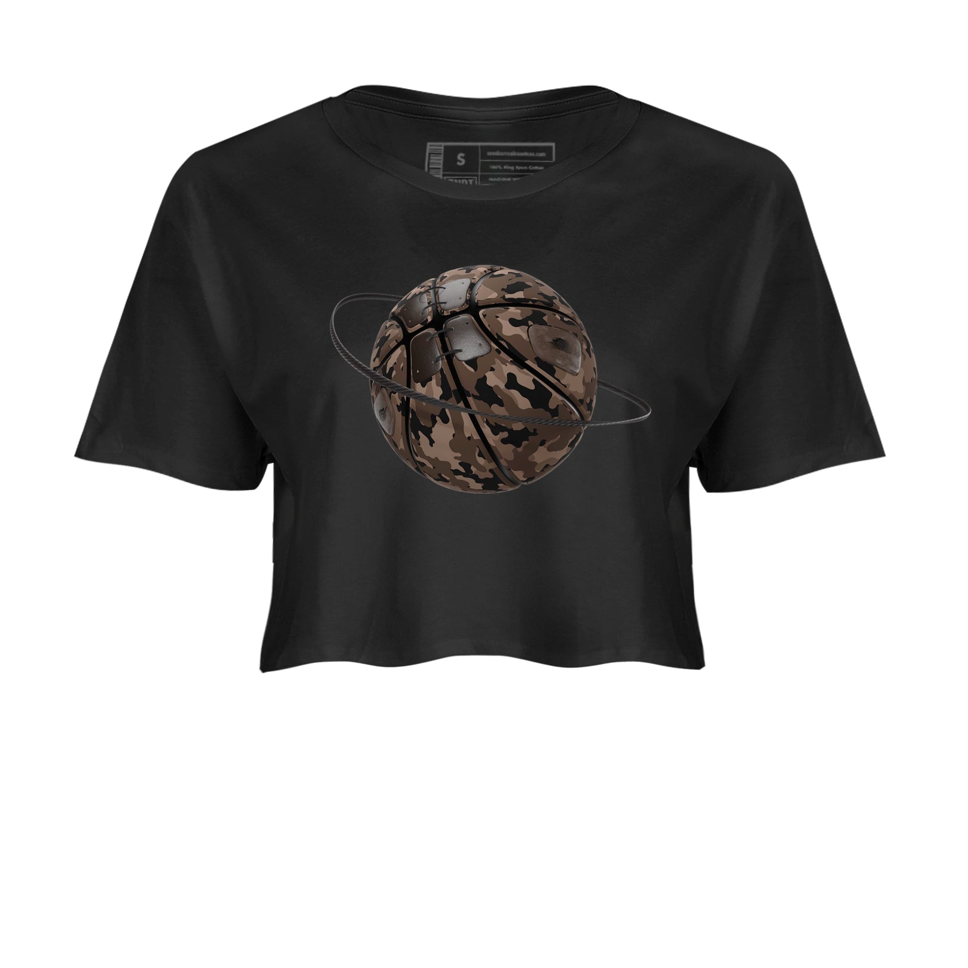 Air Jordan 1 Travis Scott Velvet Brown shirts to match jordans Camo Basketball Planet sneaker match tees Travis Scott x Air Jordan 1 Low OG Velvet Brown best t shirts to wear with jordans SNRT Sneaker Tees unisex cotton Black 2 crop tee