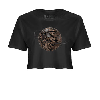 Air Jordan 1 Travis Scott Velvet Brown shirts to match jordans Camo Basketball Planet sneaker match tees Travis Scott x Air Jordan 1 Low OG Velvet Brown best t shirts to wear with jordans SNRT Sneaker Tees unisex cotton Black 2 crop tee