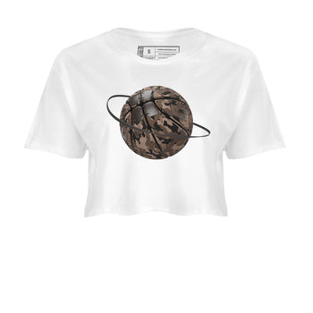 Air Jordan 1 Travis Scott Velvet Brown shirts to match jordans Camo Basketball Planet sneaker match tees Travis Scott x Air Jordan 1 Low OG Velvet Brown best t shirts to wear with jordans SNRT Sneaker Tees unisex cotton White 2 crop tee