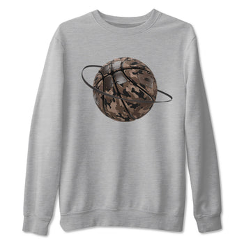 Air Jordan 1 Travis Scott Velvet Brown shirts to match jordans Camo Basketball Planet sneaker match tees Travis Scott x Air Jordan 1 Low OG Velvet Brown best t shirts to wear with jordans SNRT Sneaker Tees unisex cotton Heather Grey 2 shirts