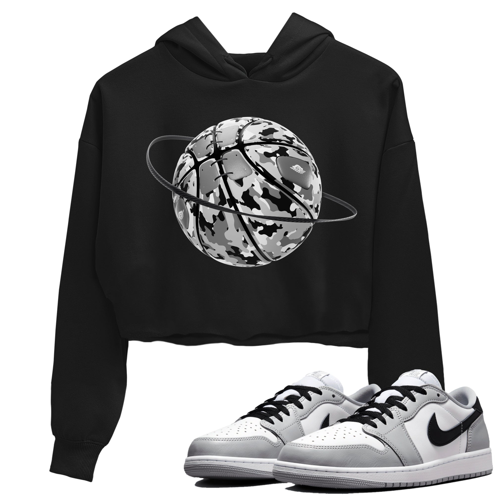 1s Wolf Grey shirts to match jordans Camo Basketball Planet sneaker match tees Air Jordan 1 Wolf Grey SNRT Sneaker Tees streetwear brand Black 1 crop tee