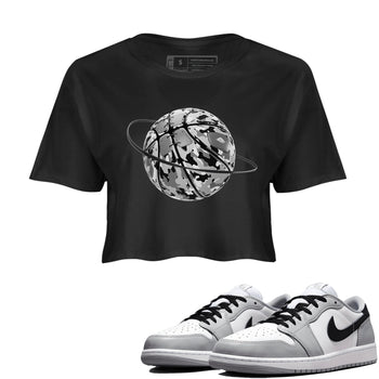 1s Wolf Grey shirts to match jordans Camo Basketball Planet sneaker match tees Air Jordan 1 Wolf Grey SNRT Sneaker Tees streetwear brand Black 1 crop tee
