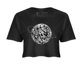 1s Wolf Grey shirts to match jordans Camo Basketball Planet sneaker match tees Air Jordan 1 Wolf Grey SNRT Sneaker Tees streetwear brand Black 2 crop tee
