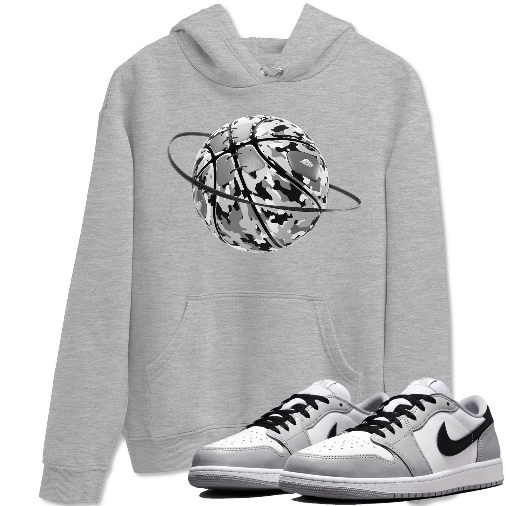 1s Wolf Grey shirts to match jordans Camo Basketball Planet sneaker match tees Air Jordan 1 Wolf Grey SNRT Sneaker Tees streetwear brand Heather Grey 1 unisex cotton tee