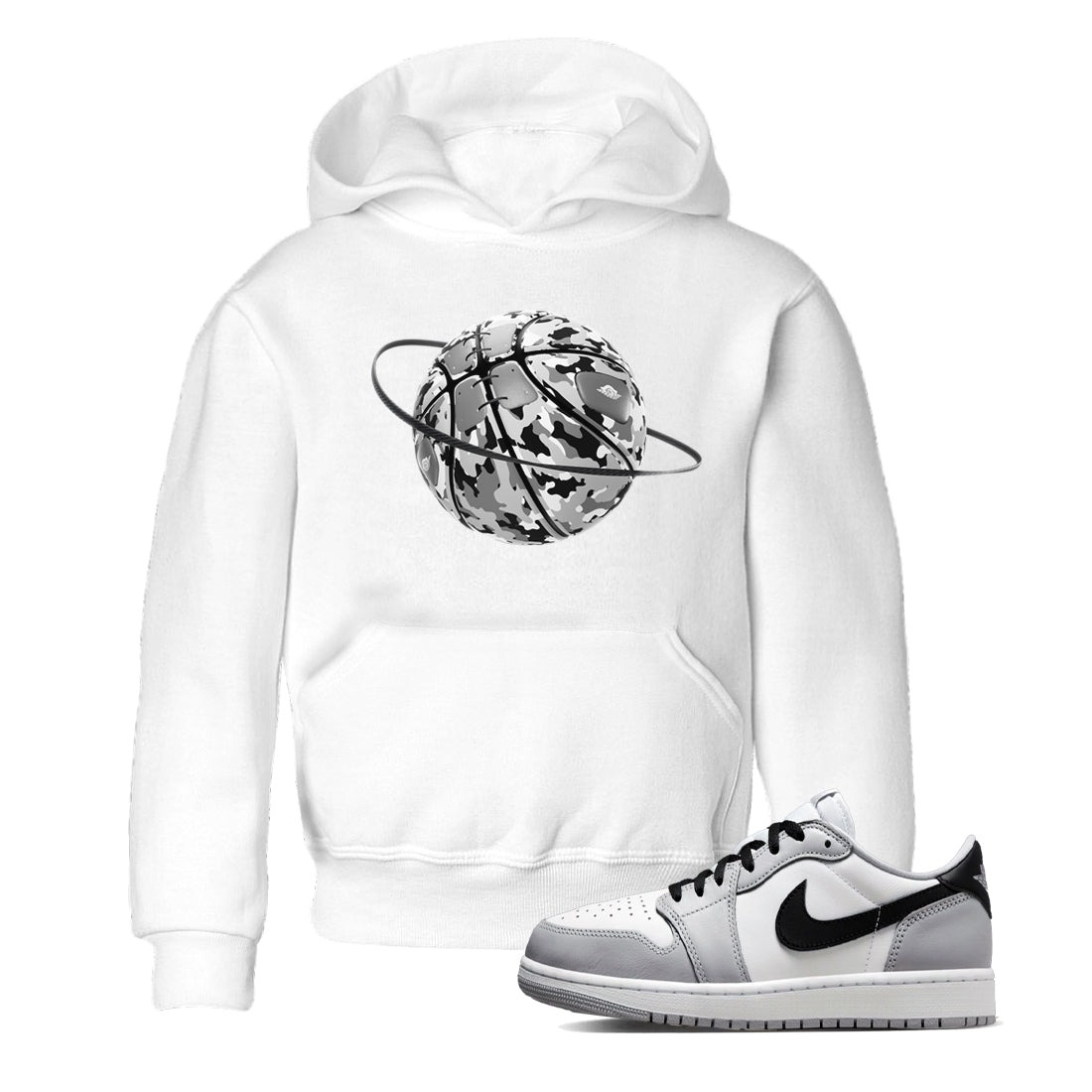 1s Wolf Grey shirts to match jordans Camo Basketball Planet sneaker match tees Air Jordan 1 Wolf Grey SNRT Sneaker Tees streetwear brand Baby and Youth White 1 cotton tee