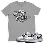 1s Wolf Grey shirts to match jordans Camo Basketball Planet sneaker match tees Air Jordan 1 Wolf Grey SNRT Sneaker Tees streetwear brand Heather Grey 1 unisex cotton tee