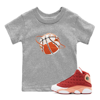 13s Dune Red shirts to match jordans Camo Basketball Planet sneaker match tees Air Jordan 13 Dune Red SNRT Sneaker Tees streetwear brand Baby and Youth Heather Grey 1 cotton tee