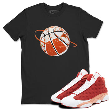 13s Dune Red shirts to match jordans Camo Basketball Planet sneaker match tees Air Jordan 13 Dune Red SNRT Sneaker Tees streetwear brand Black 1 unisex cotton tee