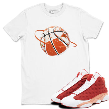 13s Dune Red shirts to match jordans Camo Basketball Planet sneaker match tees Air Jordan 13 Dune Red SNRT Sneaker Tees streetwear brand White 1 unisex cotton tee