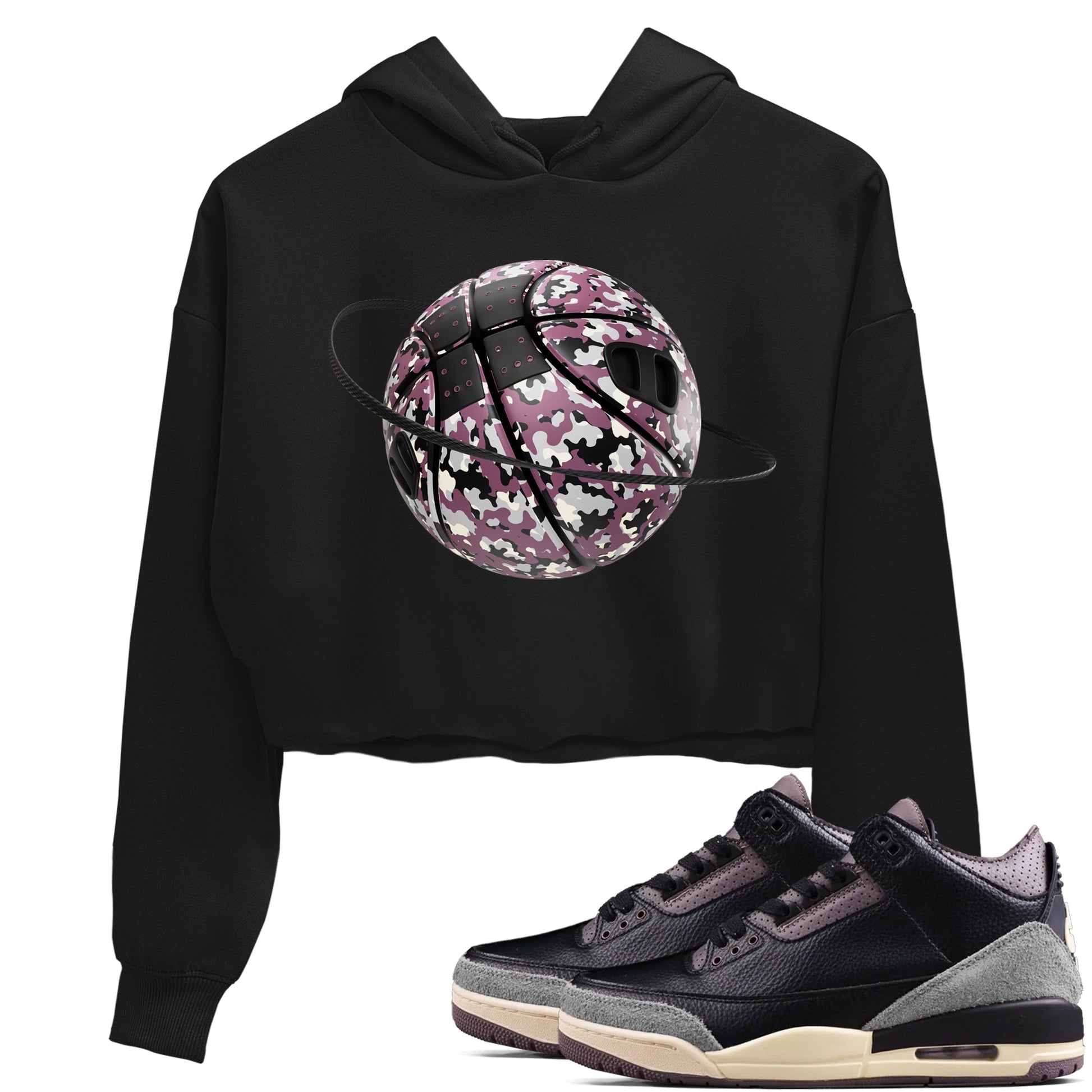 3s A Ma Maniere x Black shirts to match jordans Camo Basketball Planet sneaker match tees A Ma Maniere x Air Jordan 3 _hile You Were Sleeping_neaker Release Tees unisex cotton Black 1 Crop Shirts