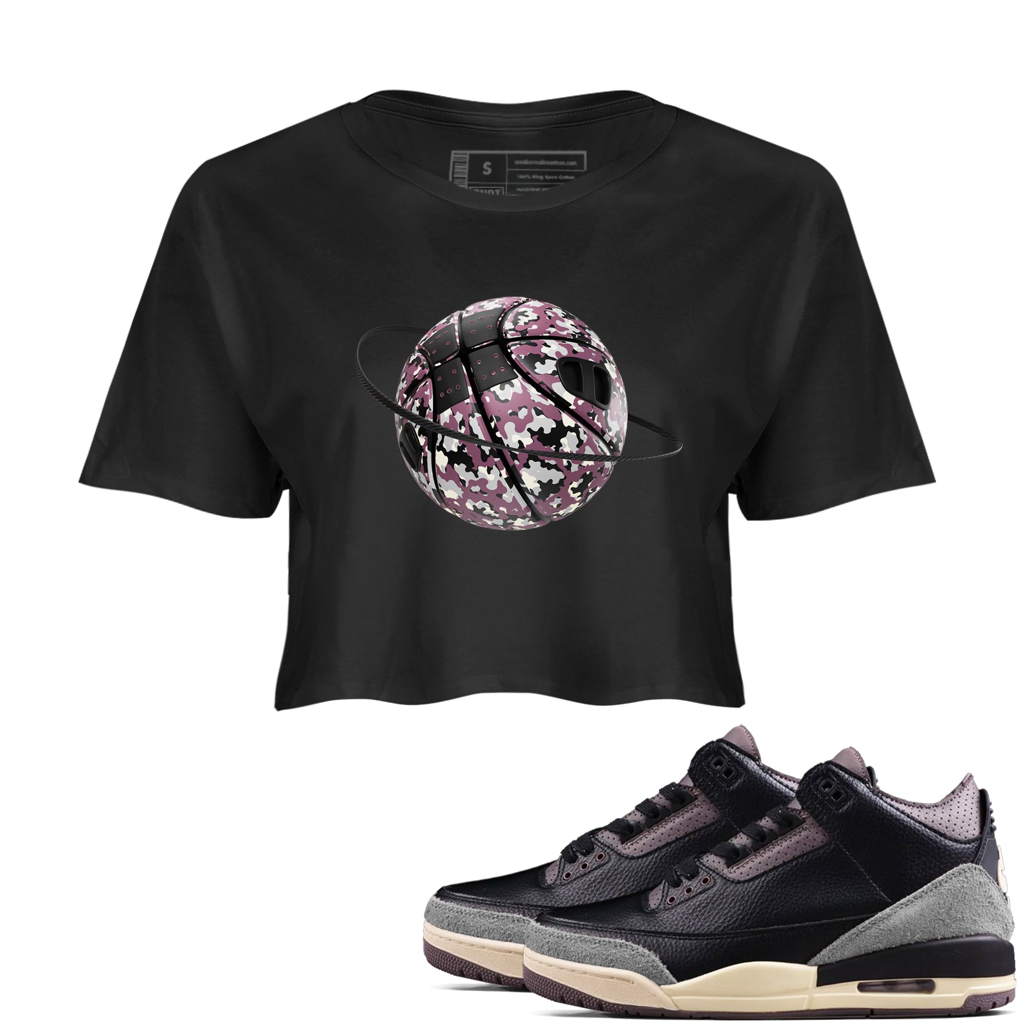 3s A Ma Maniere x Black shirts to match jordans Camo Basketball Planet sneaker match tees A Ma Maniere x Air Jordan 3 _hile You Were Sleeping_neaker Release Tees unisex cotton Black 1 Crop Shirts