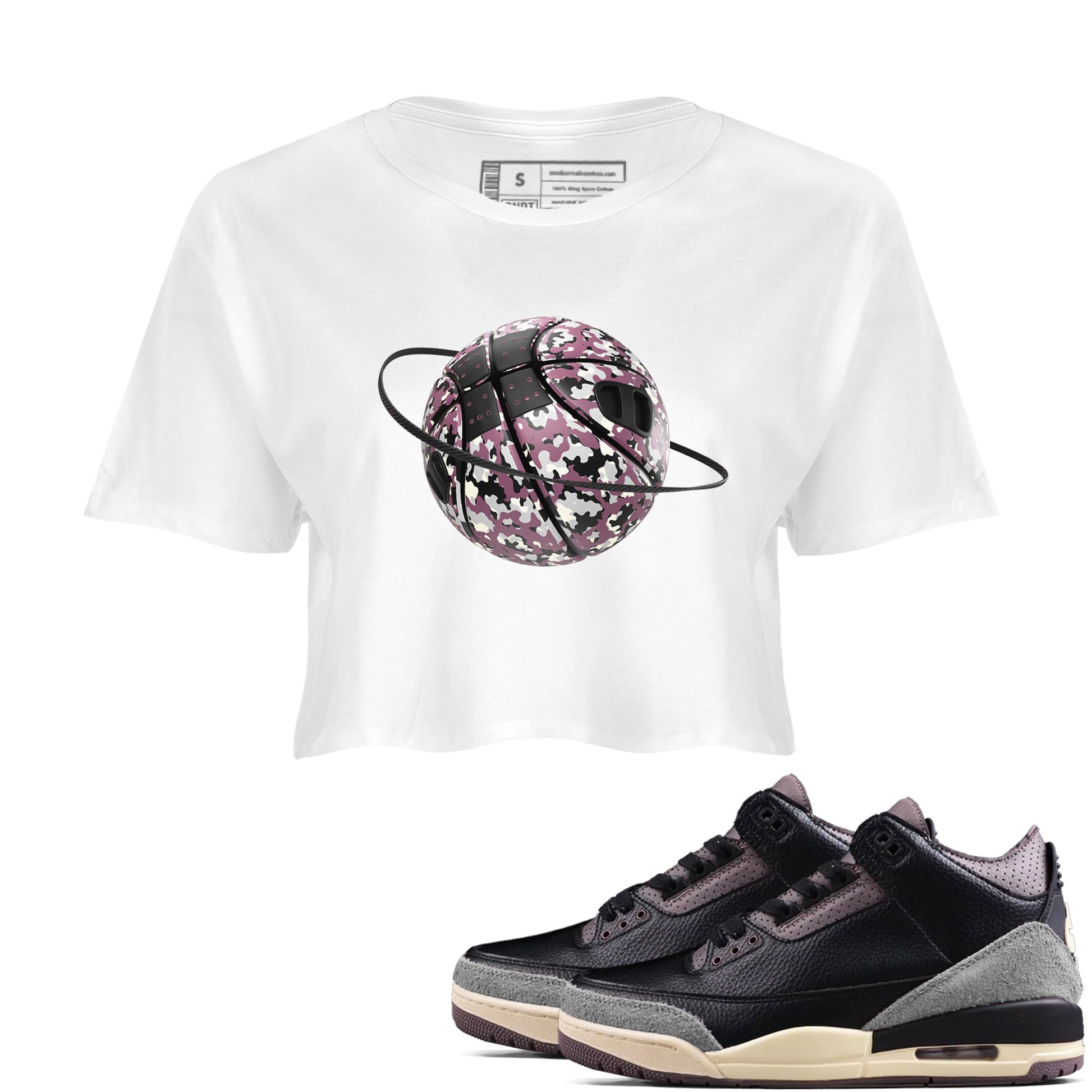 3s A Ma Maniere x Black shirts to match jordans Camo Basketball Planet sneaker match tees A Ma Maniere x Air Jordan 3 _hile You Were Sleeping_neaker Release Tees unisex cotton White 1 Crop Shirts