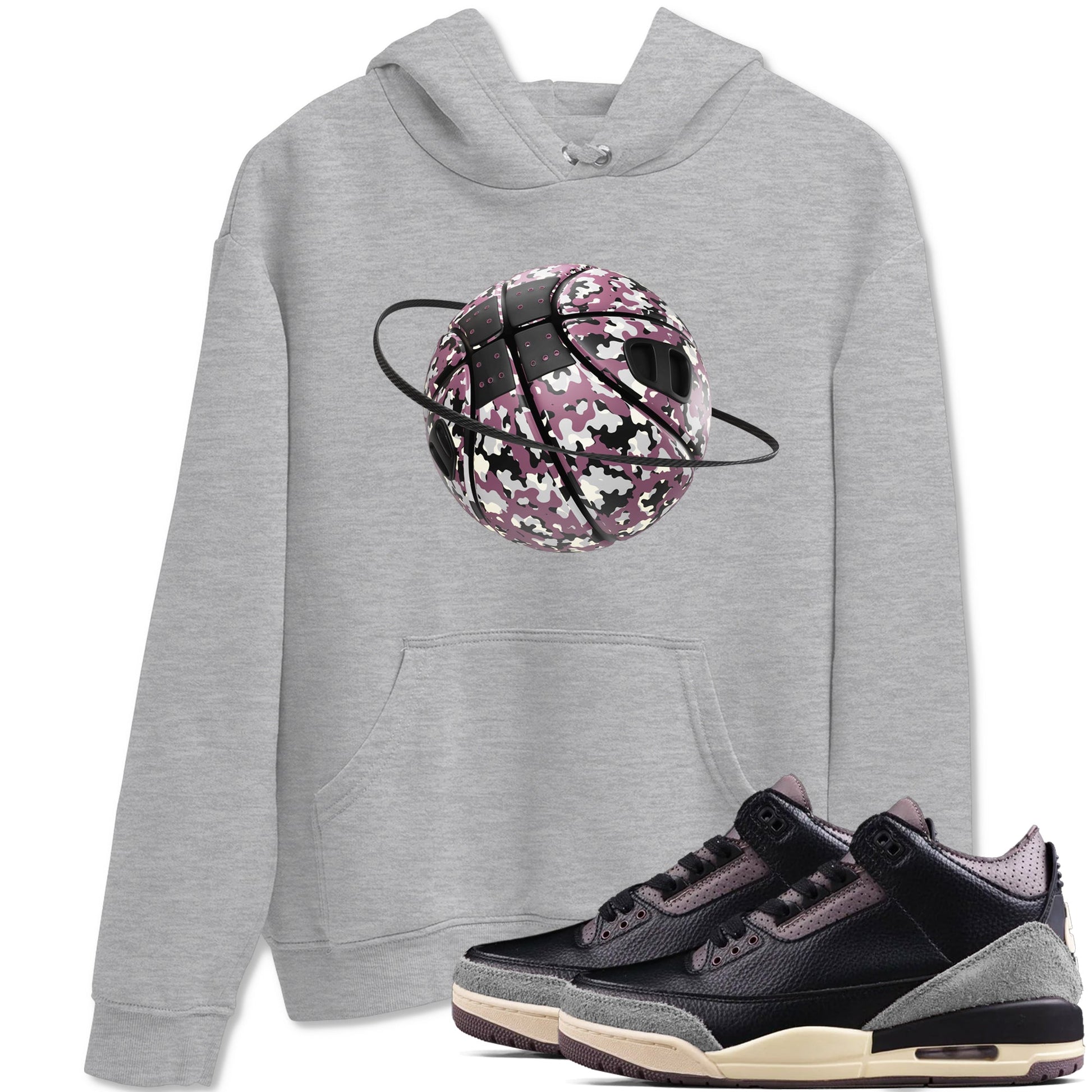 3s A Ma Maniere x Black shirts to match jordans Camo Basketball Planet sneaker match tees A Ma Maniere x Air Jordan 3 _hile You Were Sleeping_neaker Release Tees unisex cotton Heather Grey 1 crew neck shirts