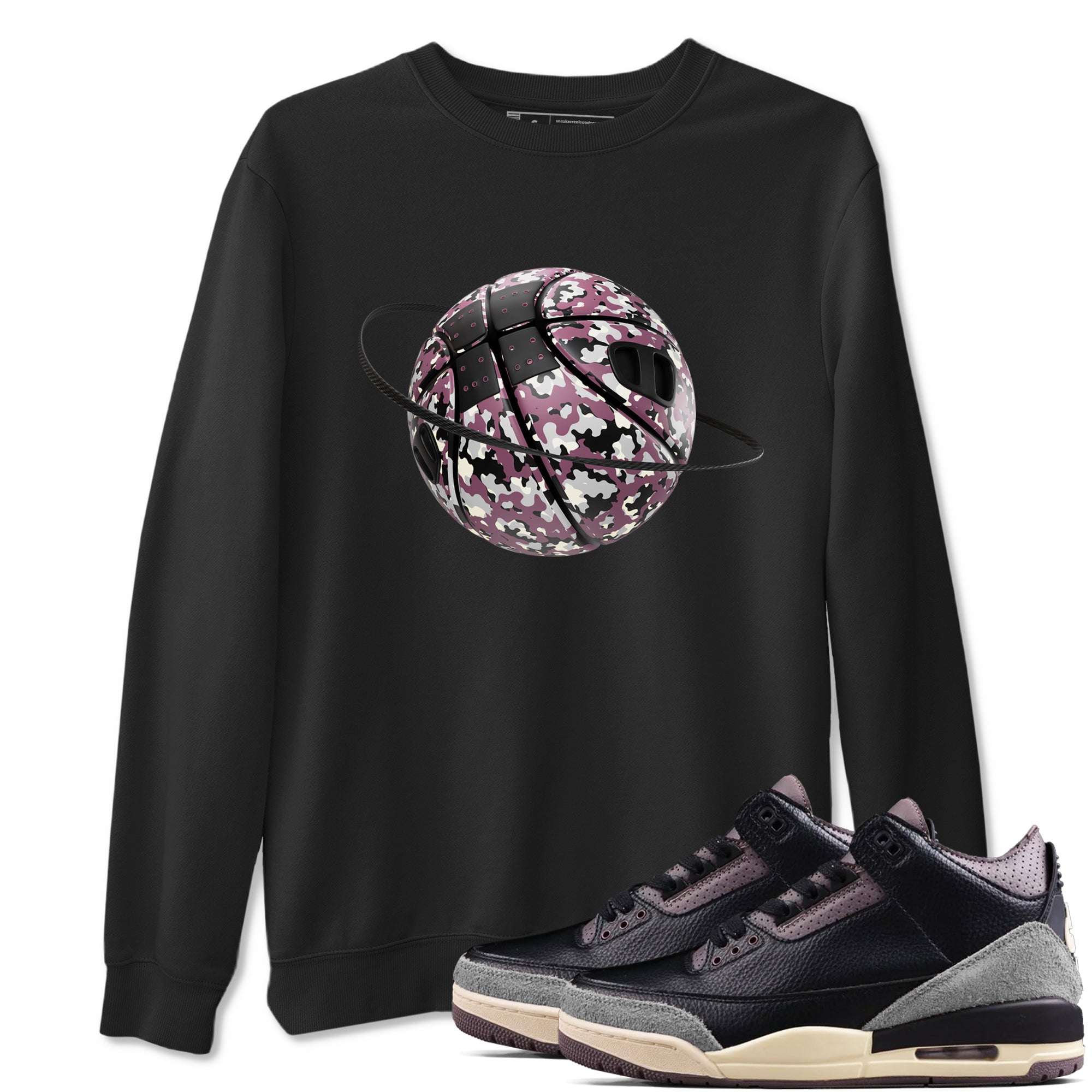 3s A Ma Maniere x Black shirts to match jordans Camo Basketball Planet sneaker match tees A Ma Maniere x Air Jordan 3 _hile You Were Sleeping_neaker Release Tees unisex cotton Black 1 crew neck shirts