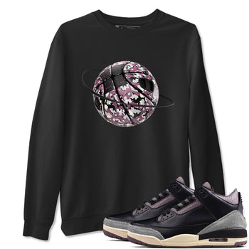 3s A Ma Maniere x Black shirts to match jordans Camo Basketball Planet sneaker match tees A Ma Maniere x Air Jordan 3 _hile You Were Sleeping_neaker Release Tees unisex cotton Black 1 crew neck shirts