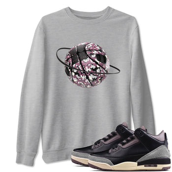 3s A Ma Maniere x Black shirts to match jordans Camo Basketball Planet sneaker match tees A Ma Maniere x Air Jordan 3 _hile You Were Sleeping_neaker Release Tees unisex cotton Heather Grey 1 crew neck shirts