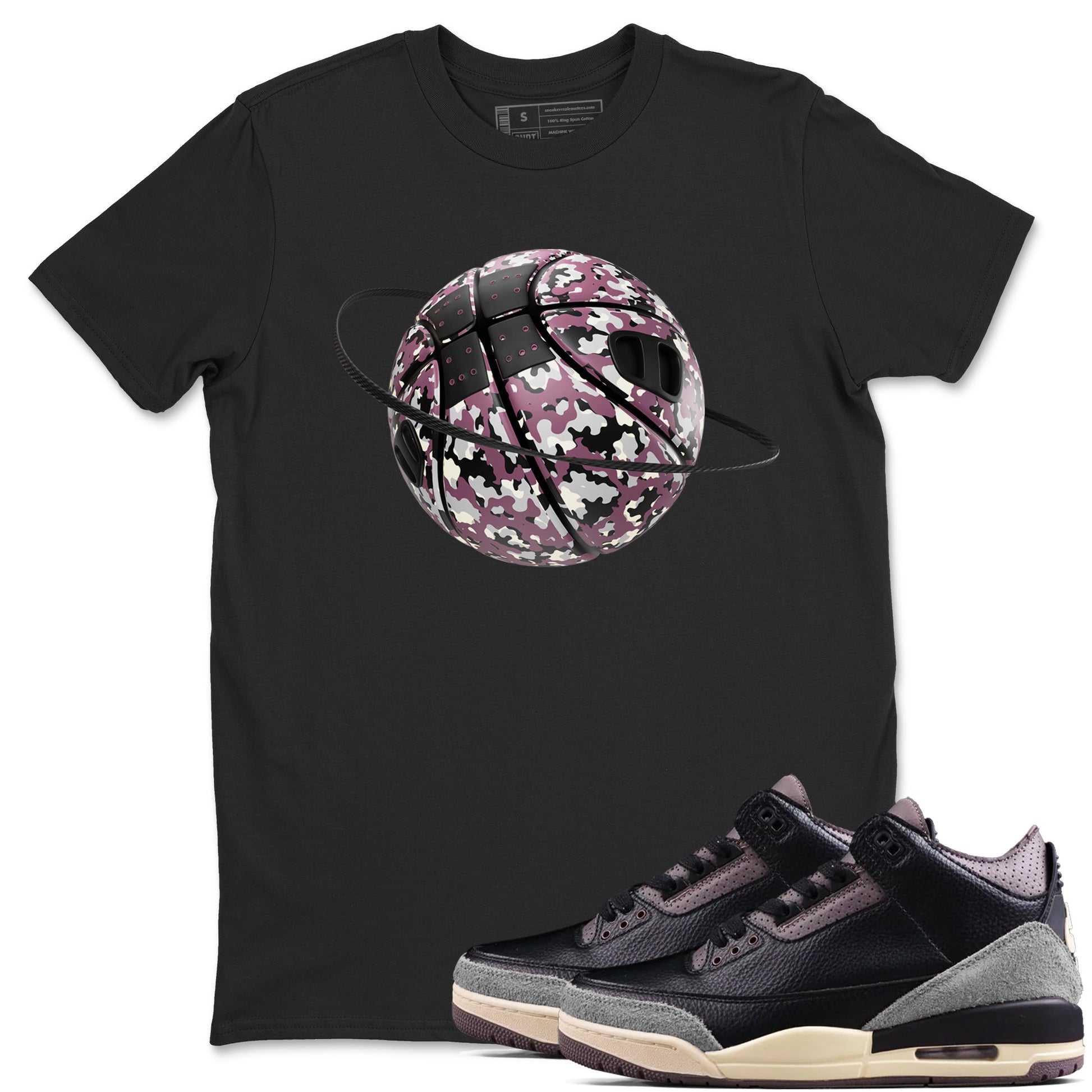 3s A Ma Maniere x Black shirts to match jordans Camo Basketball Planet sneaker match tees A Ma Maniere x Air Jordan 3 _hile You Were Sleeping_neaker Release Tees unisex cotton Black 1 crew neck shirts