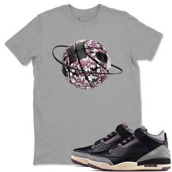 3s A Ma Maniere x Black shirts to match jordans Camo Basketball Planet sneaker match tees A Ma Maniere x Air Jordan 3 _hile You Were Sleeping_neaker Release Tees unisex cotton Heather Grey 1 crew neck shirts