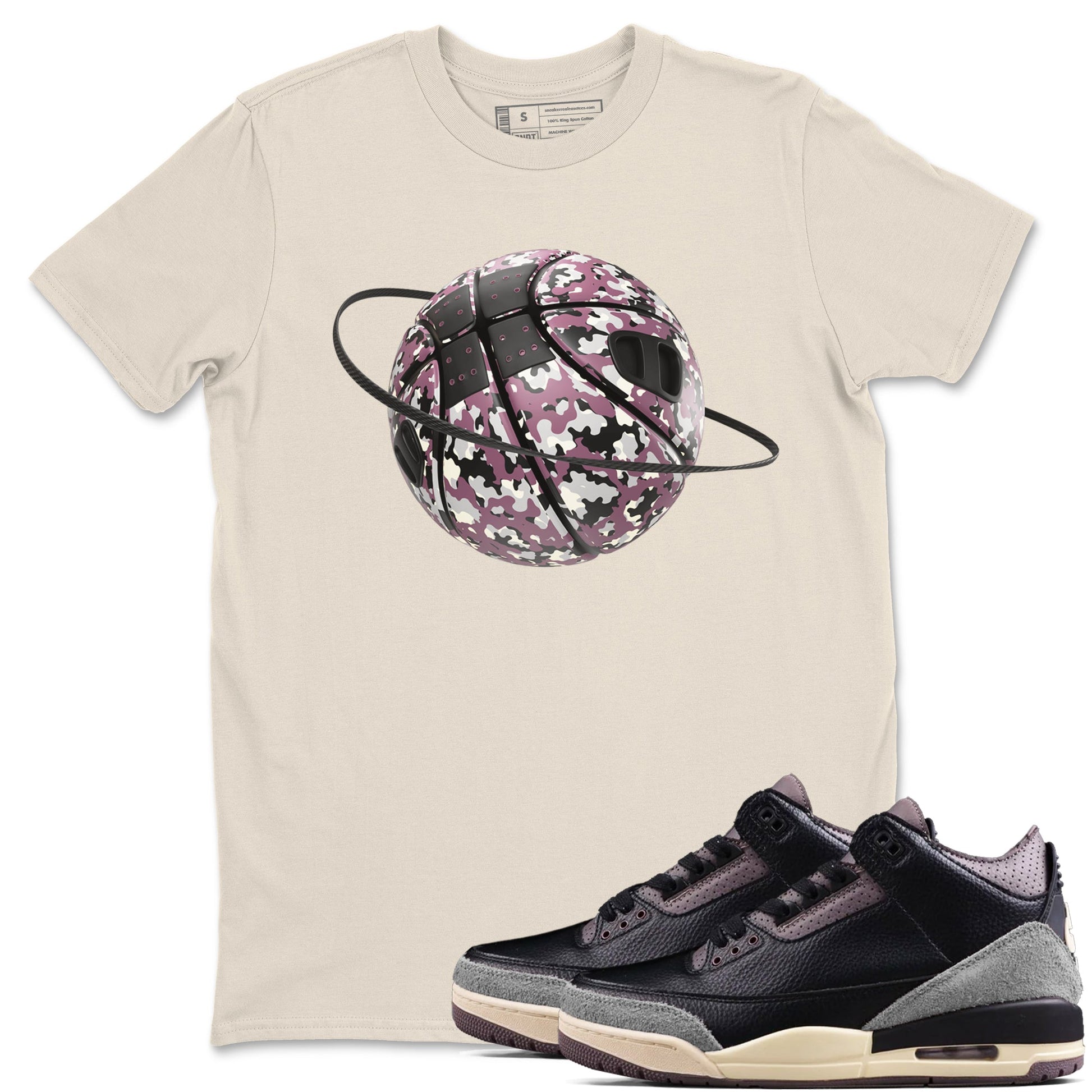 3s A Ma Maniere x Black shirts to match jordans Camo Basketball Planet sneaker match tees A Ma Maniere x Air Jordan 3 _hile You Were Sleeping_neaker Release Tees unisex cotton Natural 1 crew neck shirts