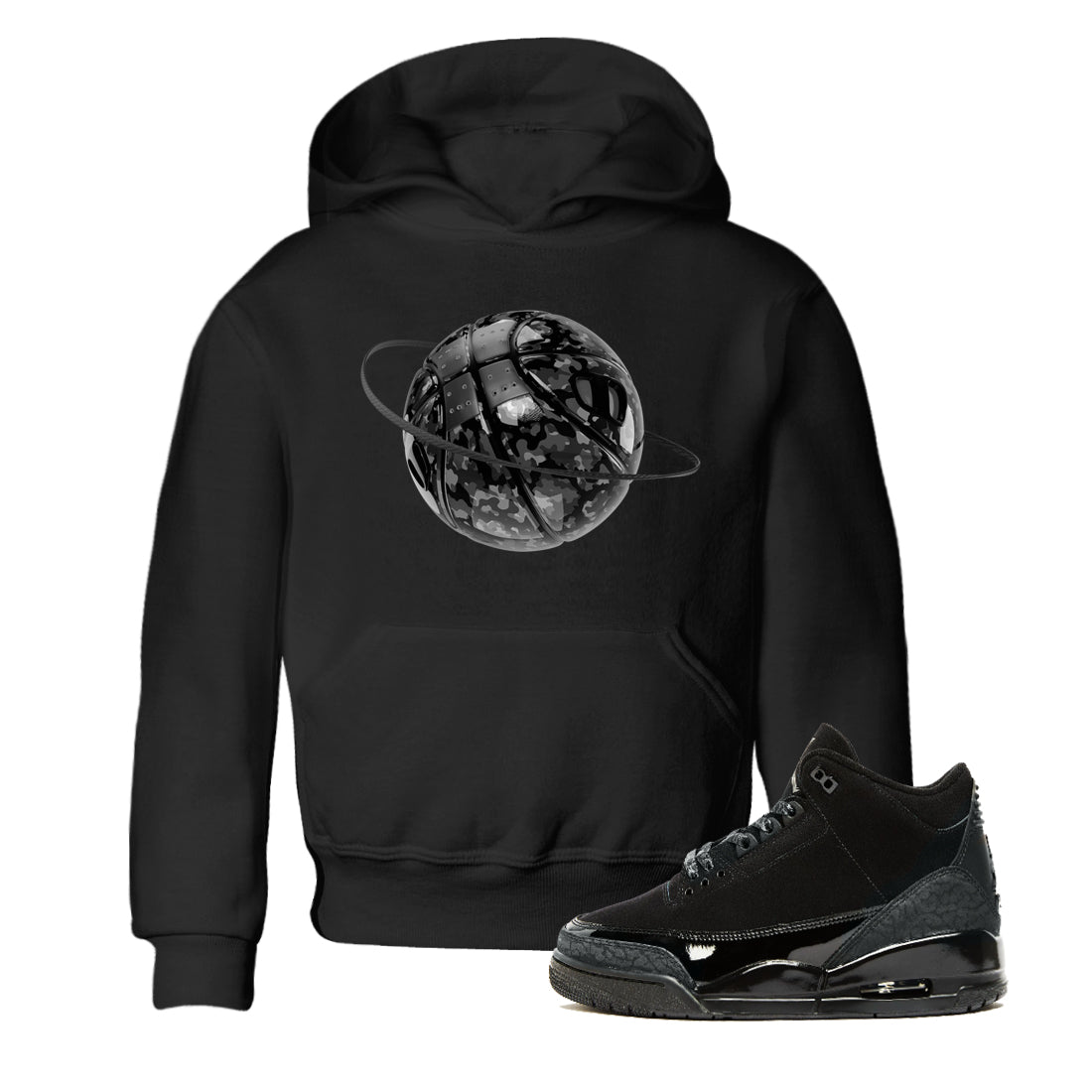 Air Jordan 3 Black Cat shirts to match jordans Camo Basketball Planet sneaker tees 3s Retro Black Cat best t-shirts to wear with jordans SNRT Sneaker Tees Youth Baby Black 1 tee