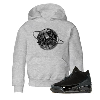 Air Jordan 3 Black Cat shirts to match jordans Camo Basketball Planet sneaker tees 3s Retro Black Cat best t-shirts to wear with jordans SNRT Sneaker Tees Youth Baby Heather Grey 1 tee