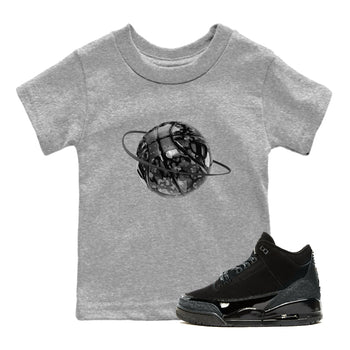 Air Jordan 3 Black Cat shirts to match jordans Camo Basketball Planet sneaker tees 3s Retro Black Cat best t-shirts to wear with jordans SNRT Sneaker Tees Youth Baby Heather Grey 1 tee