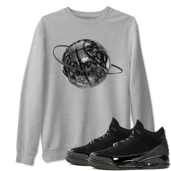 Air Jordan 3 Black Cat shirts to match jordans Camo Basketball Planet sneaker tees 3s Retro Black Cat best t-shirts to wear with jordans SNRT Sneaker Tees unisex cotton Heather Grey 1 shirts
