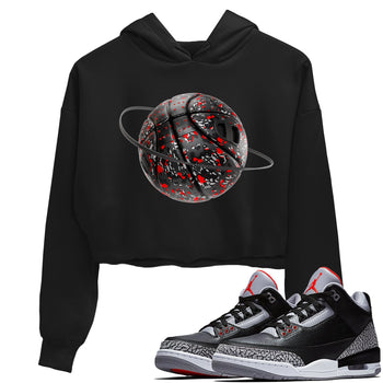 3s Black Cement shirts to match jordans Camo Basketball Planet sneaker match tees Air Jordan 3 Black Cement match shoes to clothes SNRT Sneaker Tees unisex cotton Black 1 crop tee