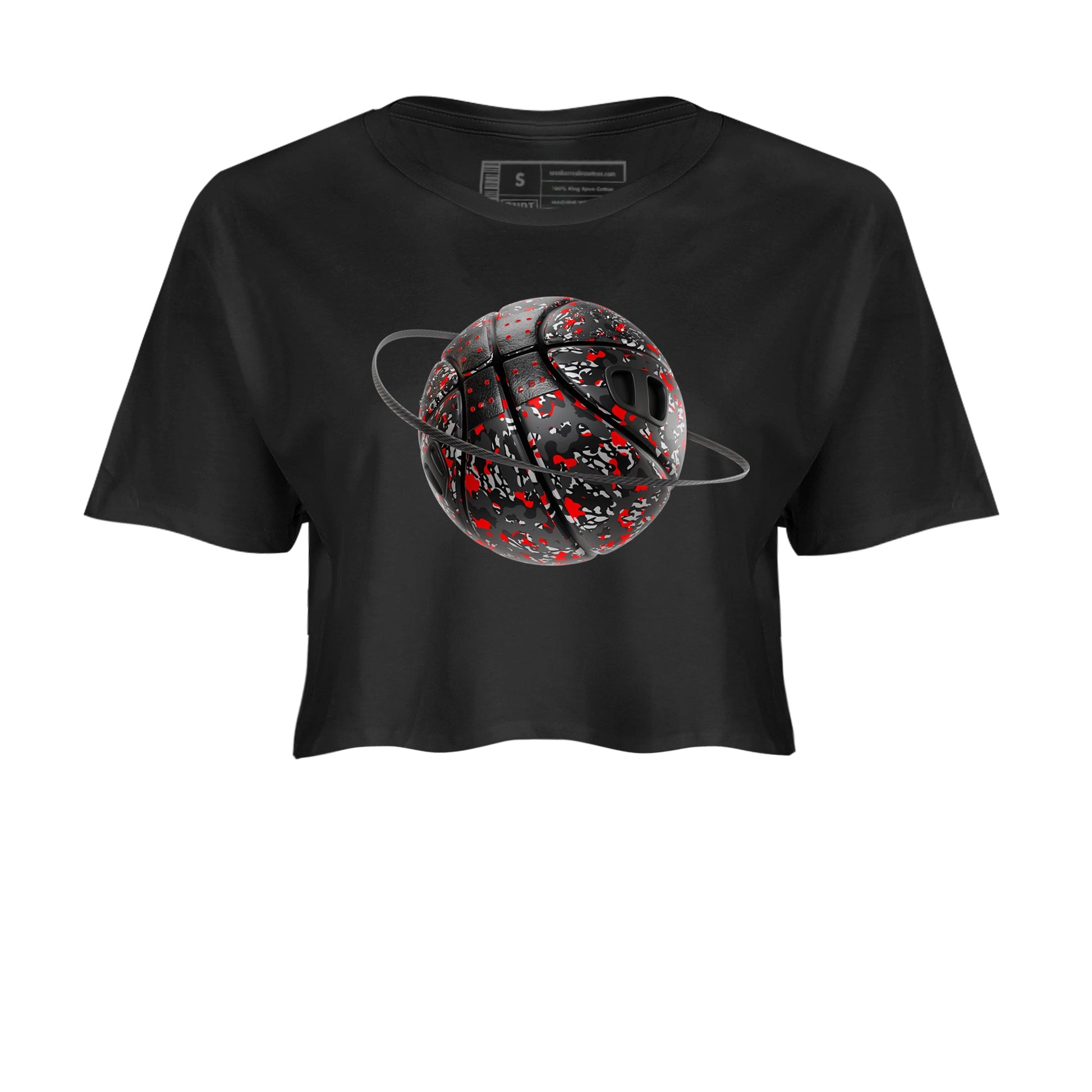 3s Black Cement shirts to match jordans Camo Basketball Planet sneaker match tees Air Jordan 3 Black Cement match shoes to clothes SNRT Sneaker Tees unisex cotton Black 2 crop tee