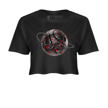 3s Black Cement shirts to match jordans Camo Basketball Planet sneaker match tees Air Jordan 3 Black Cement match shoes to clothes SNRT Sneaker Tees unisex cotton Black 2 crop tee