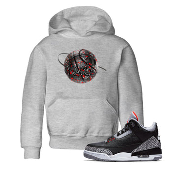 3s Black Cement shirts to match jordans Camo Basketball Planet sneaker match tees Air Jordan 3 Black Cement match shoes to clothes SNRT Sneaker Tees Youth Baby Heather Grey 1 tee