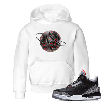 3s Black Cement shirts to match jordans Camo Basketball Planet sneaker match tees Air Jordan 3 Black Cement match shoes to clothes SNRT Sneaker Tees Youth Baby White 1 tee