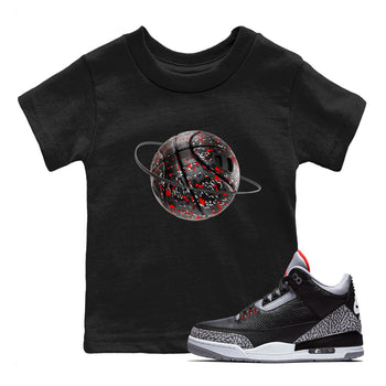 3s Black Cement shirts to match jordans Camo Basketball Planet sneaker match tees Air Jordan 3 Black Cement match shoes to clothes SNRT Sneaker Tees Youth Baby Black 1 tee