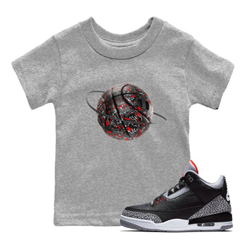 3s Black Cement shirts to match jordans Camo Basketball Planet sneaker match tees Air Jordan 3 Black Cement match shoes to clothes SNRT Sneaker Tees Youth Baby Heather Grey 1 tee