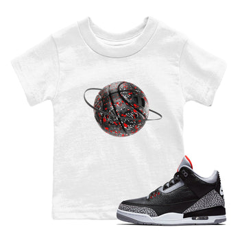 3s Black Cement shirts to match jordans Camo Basketball Planet sneaker match tees Air Jordan 3 Black Cement match shoes to clothes SNRT Sneaker Tees Youth Baby White 1 tee