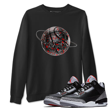 3s Black Cement shirts to match jordans Camo Basketball Planet sneaker match tees Air Jordan 3 Black Cement match shoes to clothes SNRT Sneaker Tees unisex cotton Black 1 shirts