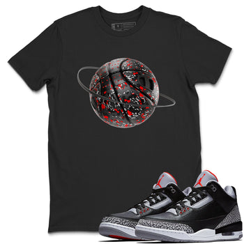 3s Black Cement shirts to match jordans Camo Basketball Planet sneaker match tees Air Jordan 3 Black Cement match shoes to clothes SNRT Sneaker Tees unisex cotton Black 1 shirts