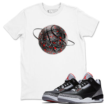 3s Black Cement shirts to match jordans Camo Basketball Planet sneaker match tees Air Jordan 3 Black Cement match shoes to clothes SNRT Sneaker Tees unisex cotton White 1 shirts