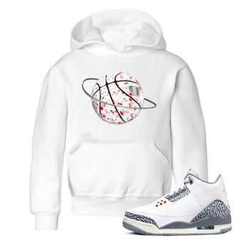 3s Cement Grey shirts to match jordans Camo Basketball Planet sneaker match tees Air Jordan 3 Cement Grey SNRT Sneaker Release Tees Youth Baby White 1 crew neck shirts