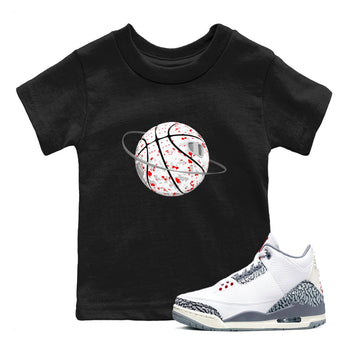 3s Cement Grey shirts to match jordans Camo Basketball Planet sneaker match tees Air Jordan 3 Cement Grey SNRT Sneaker Release Tees Youth Baby Black 1 crew neck shirts