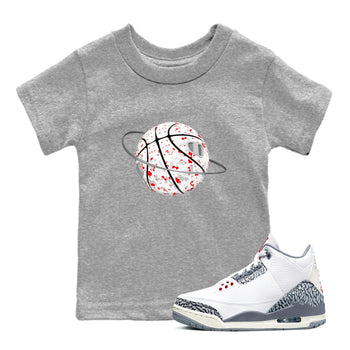 3s Cement Grey shirts to match jordans Camo Basketball Planet sneaker match tees Air Jordan 3 Cement Grey SNRT Sneaker Release Tees Youth Baby Heather Grey 1 crew neck shirts