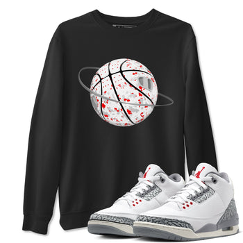 3s Cement Grey shirts to match jordans Camo Basketball Planet sneaker match tees Air Jordan 3 Cement Grey SNRT Sneaker Release Tees unisex cotton Black 1 crew neck shirts