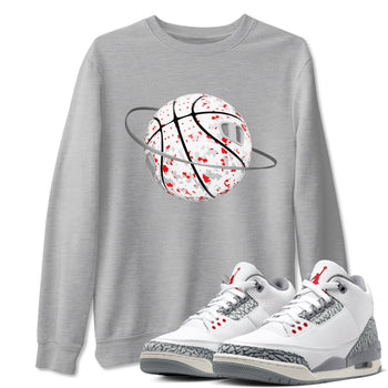 3s Cement Grey shirts to match jordans Camo Basketball Planet sneaker match tees Air Jordan 3 Cement Grey SNRT Sneaker Release Tees unisex cotton Heather Grey 1 crew neck shirts