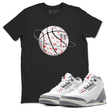 3s Cement Grey shirts to match jordans Camo Basketball Planet sneaker match tees Air Jordan 3 Cement Grey SNRT Sneaker Release Tees unisex cotton Black 1 crew neck shirts