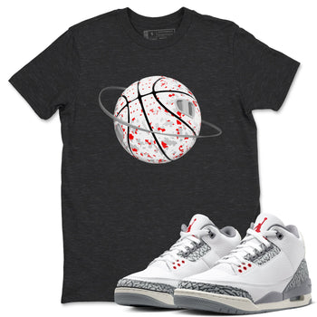 3s Cement Grey shirts to match jordans Camo Basketball Planet sneaker match tees Air Jordan 3 Cement Grey SNRT Sneaker Release Tees unisex cotton Charcoal Heather 1 crew neck shirts