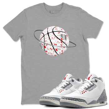 3s Cement Grey shirts to match jordans Camo Basketball Planet sneaker match tees Air Jordan 3 Cement Grey SNRT Sneaker Release Tees unisex cotton Heather Grey 1 crew neck shirts